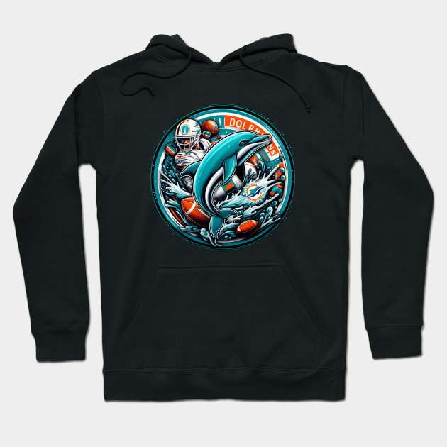 Miami Dolphins Winners Zone Hoodie by TeeVee